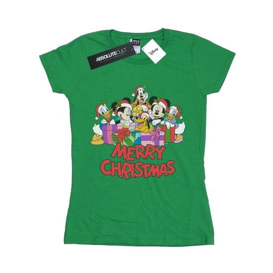Disney Dames/Dames Mickey Mouse And Friends Kerst Katoenen T-Shirt (Iers Groen) - Image 1