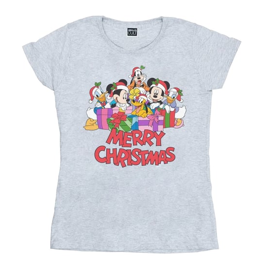 Disney Dames/Dames Mickey Mouse And Friends Kerst Katoenen T-Shirt (Sportgrijs) - Image 1