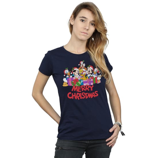 Disney Dames/Dames Mickey Mouse And Friends Kerst Katoenen T-Shirt (Marineblauw) - Image 2