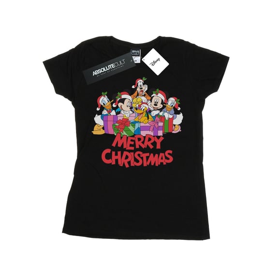 Disney Dames/Dames Mickey Mouse And Friends Kerst Katoenen T-Shirt (Zwart) - Image 1