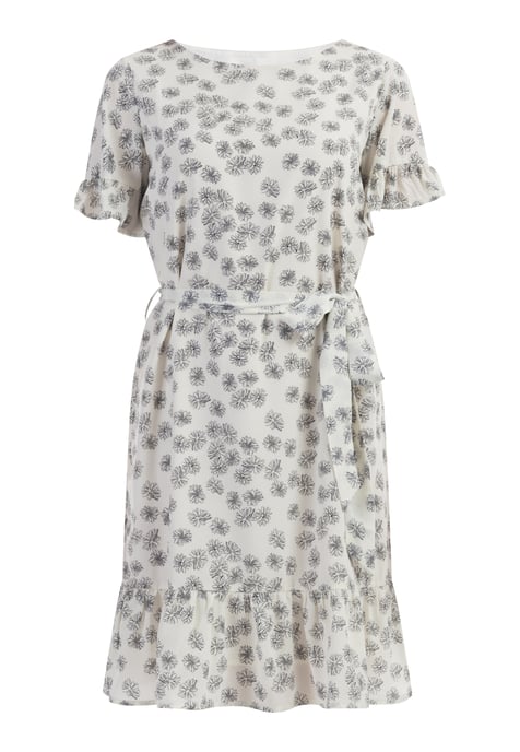 usha midi-jurk met ruches Dames wol wit zwart - Image 1