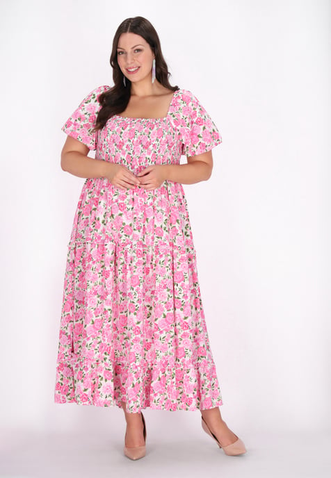 Faina Grote maten jurk vrouwen roze - Image 2