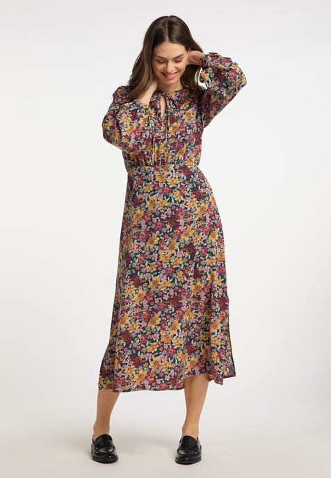 usha Maxi-jurk met bloemenprint qisha Dames Groen Veelkleurig - Image 2
