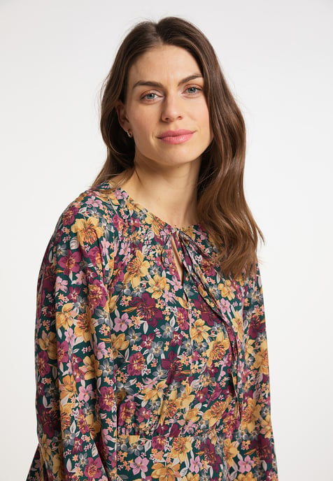 usha Maxi-jurk met bloemenprint qisha Dames Groen Veelkleurig - Image 4