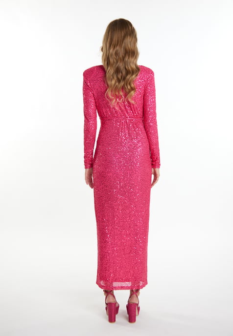 Faina Paillettenjurk Dames roze - Image 3