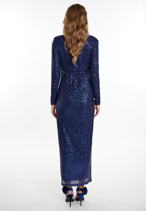 Faina Paillettenjurk Dames marine - Image 3
