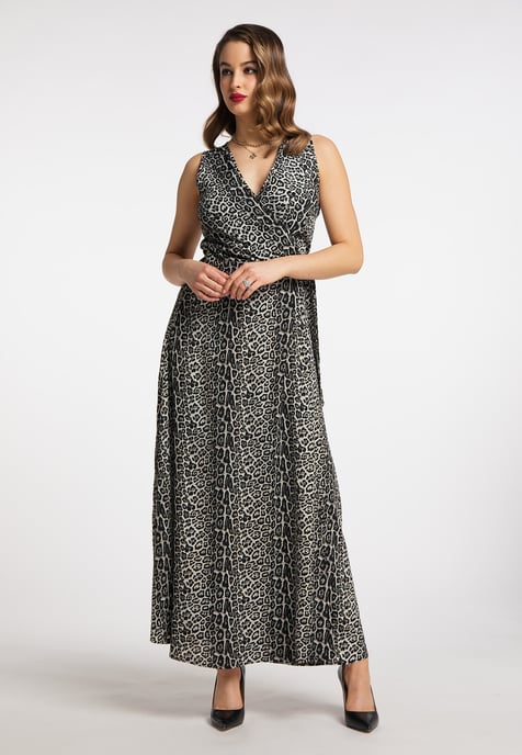 Faina Maxi-jurk met luipaardprint nelice Dames Grijze Leeuw - Image 3