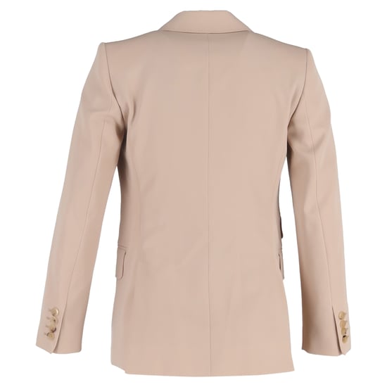 Max Mara Unno Enkelbreasted Blazer met Zakken in Beige Wol - Image 3