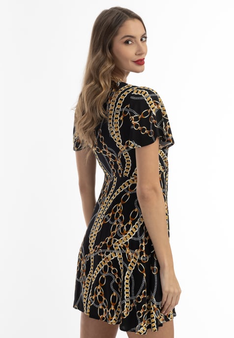 Faina Mini-jurk met all-over print Dames zwart - Image 4