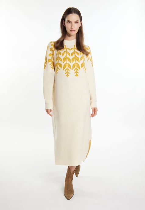 usha Maxi-gebreide jurk Dames Crème veelkleurig - Image 4