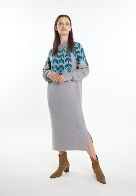 usha Maxi-gebreide jurk Dames Grijs Veelkleurig - Image 2