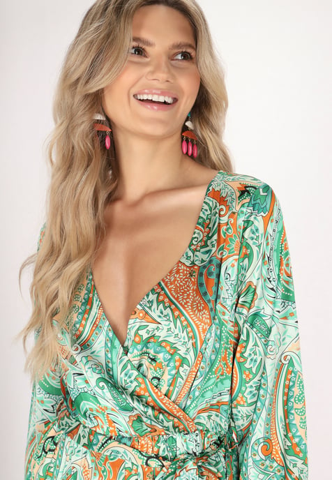 usha jurk Dames Groen Veelkleurig - Image 5