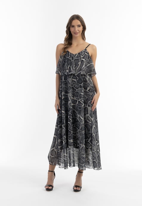 Faina Maxi-jurk met slangenprint Dames zwarte slang - Image 2