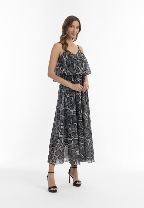 Faina Maxi-jurk met slangenprint Dames zwarte slang - Image 4