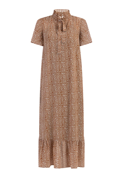Faina Midi-jurk van chiffon Dames Kameel Wit - Image 1