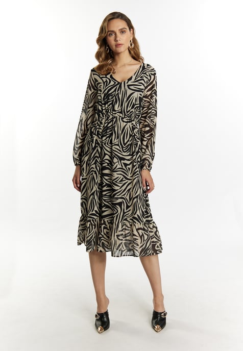 Faina Jurkje met zebraprint Dames beige/ zwart - Image 2