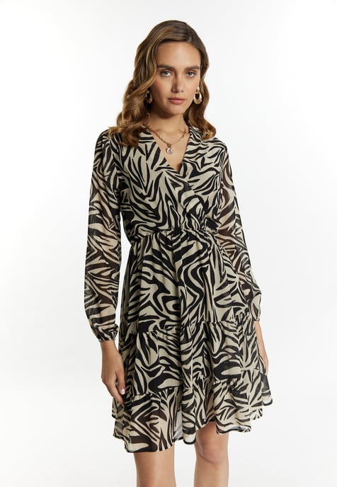 Faina Jurkje met zebraprint Dames beige/ zwart - Image 3