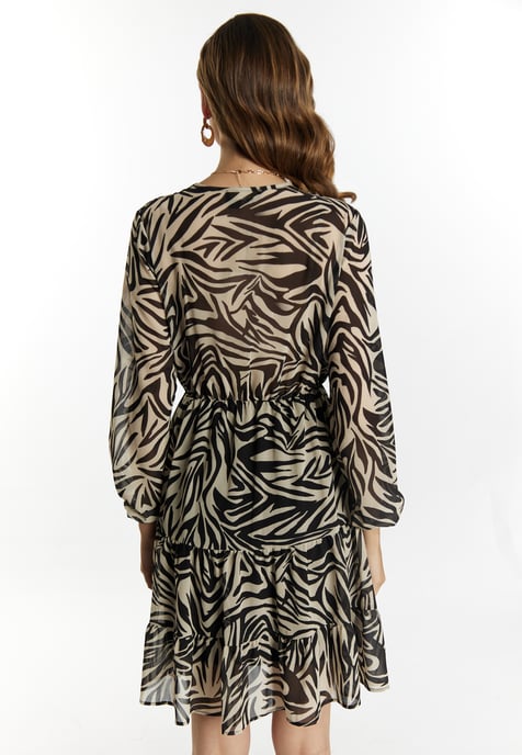 Faina Jurkje met zebraprint Dames beige/ zwart - Image 4