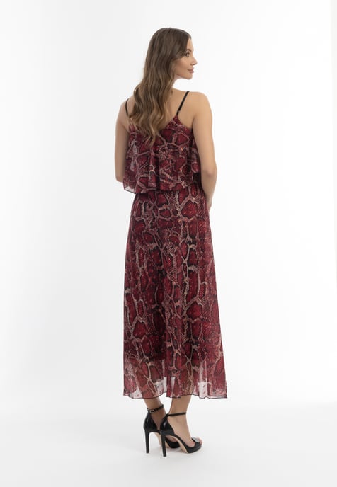 Faina Maxi-jurk met slangenprint Dames rode slang - Image 3
