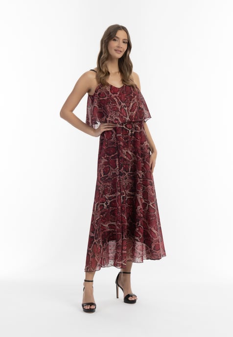 Faina Maxi-jurk met slangenprint Dames rode slang - Image 4