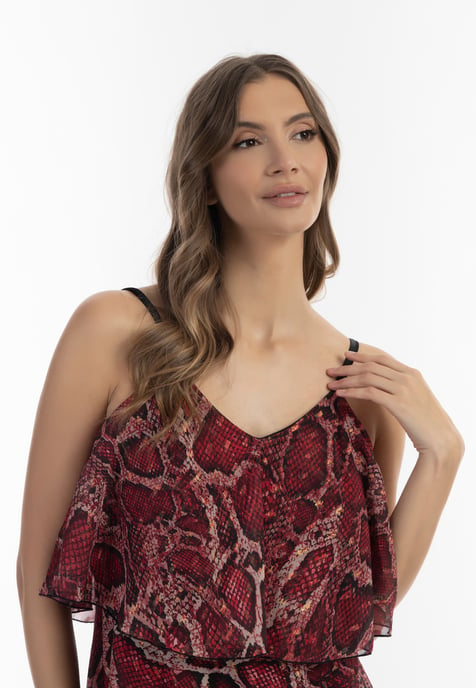 Faina Maxi-jurk met slangenprint Dames rode slang - Image 5