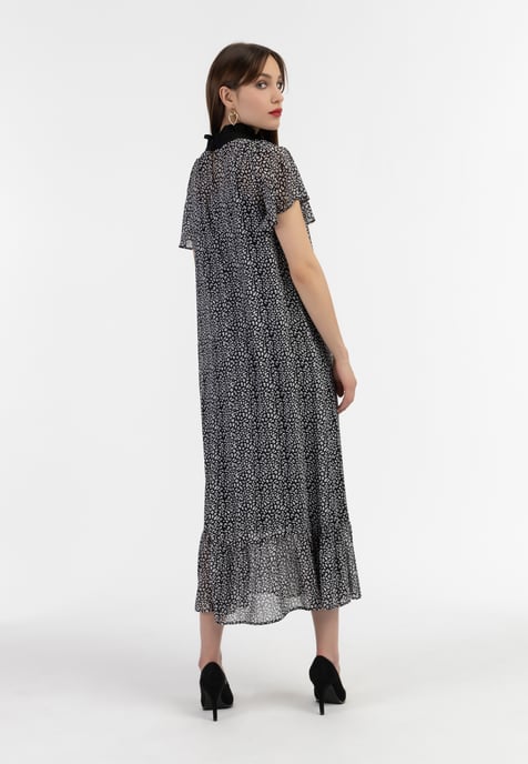 Faina Midi-jurk van chiffon Dames zwart wit - Image 3