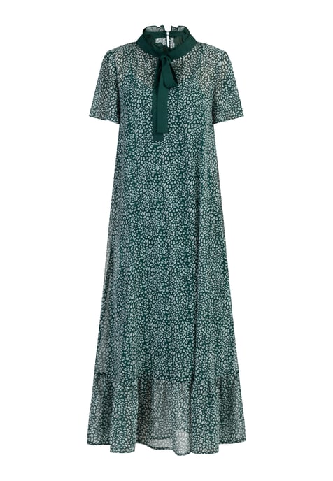 Faina Midi-jurk van chiffon Dames Groen Wit - Image 1
