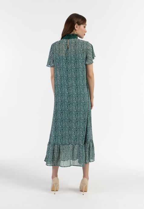 Faina Midi-jurk van chiffon Dames Groen Wit - Image 3