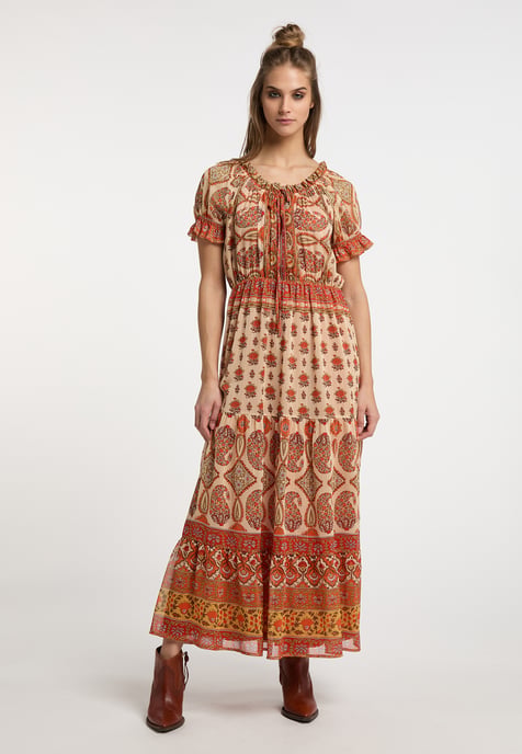 usha Maxi-jurk met all-over print Dames Oranje Veelkleurig - Image 2