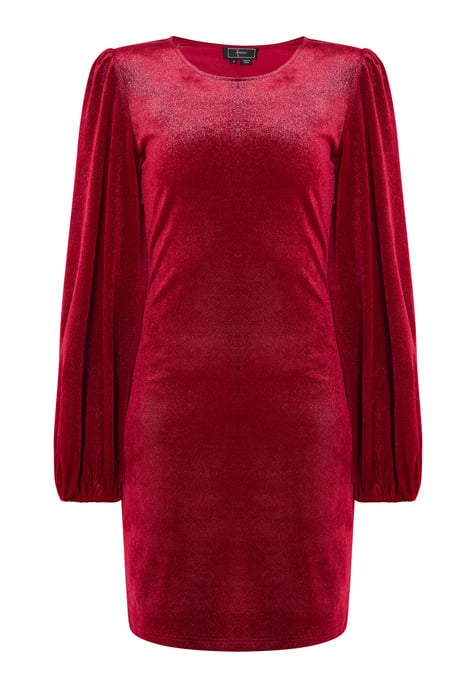 Faina Mini-jurk met lange mouwen Dames wijnrood - Image 1