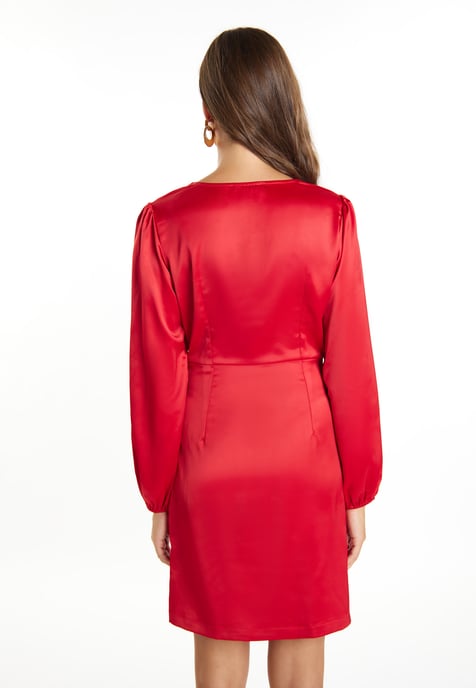 Faina Satijnen mini-jurk Dames rood - Image 4