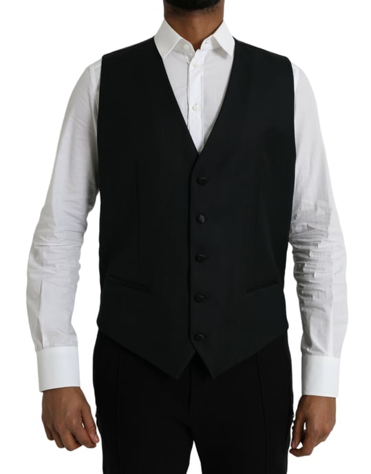 Zwarte Wol Vest Klassieke Pasvorm - Image 1