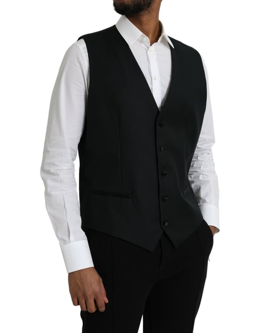 Zwarte Wol Vest Klassieke Pasvorm - Image 2