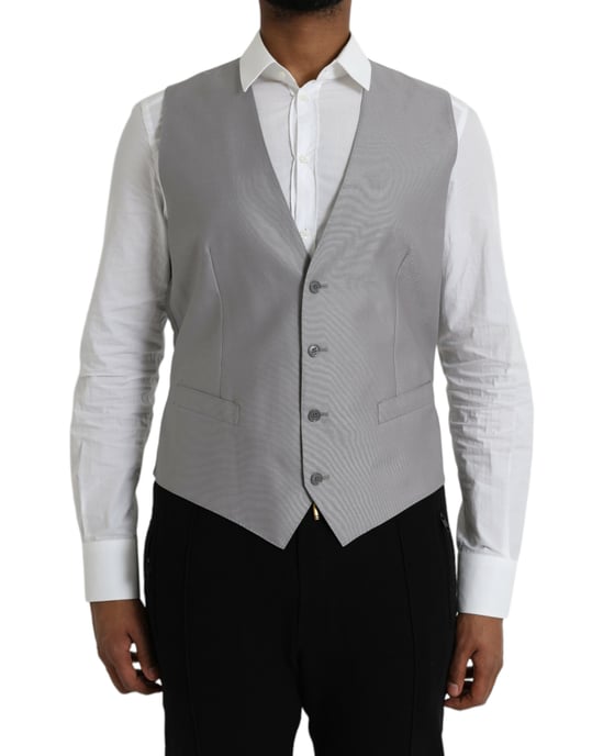 Grijs Vest Effen Stijl - Image 1