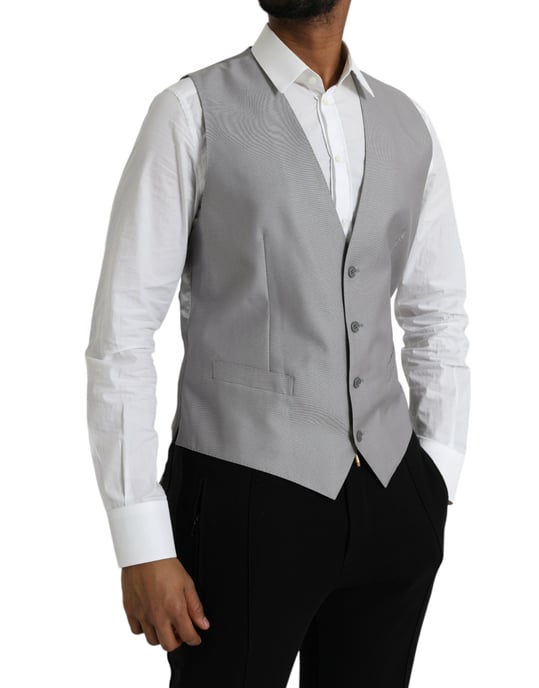 Grijs Vest Effen Stijl - Image 2