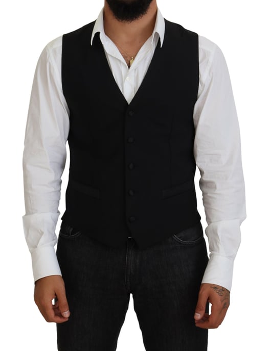 Zwart Wol Vest Klassieke Pasvorm - Image 1