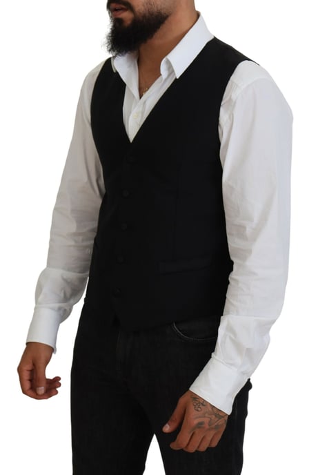 Zwart Wol Vest Klassieke Pasvorm - Image 2