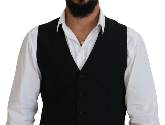 Zwart Wol Vest Klassieke Pasvorm - Image 4