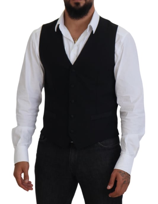 Zwart Wol Vest Klassieke Pasvorm - Image 5