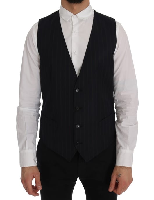 Marineblauw Pinstripe Vest - Image 1