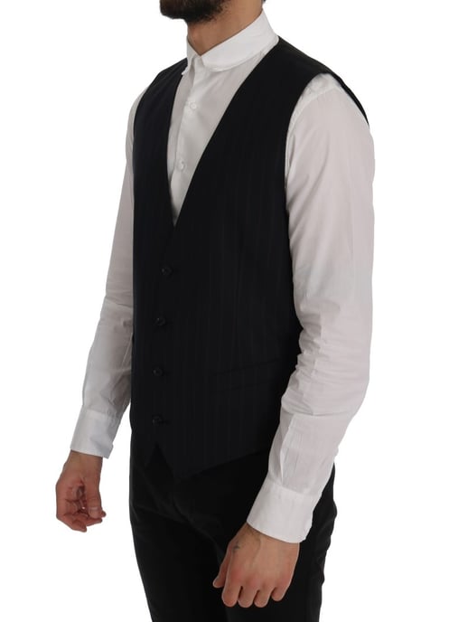 Marineblauw Pinstripe Vest - Image 2