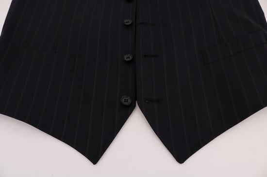 Marineblauw Pinstripe Vest - Image 5