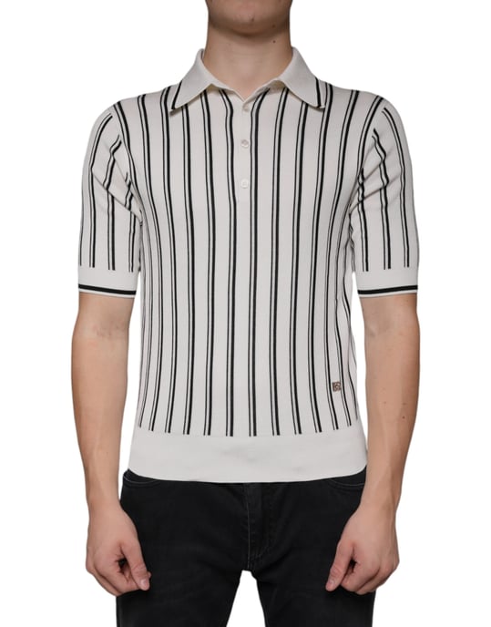 Gestreepte Gebreide Poloshirt - Image 1