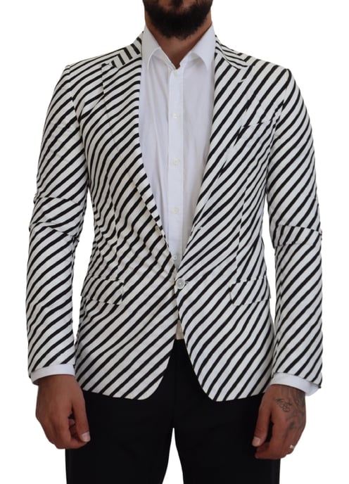 Gestreepte Blazer Met Notch Lapel - Image 1