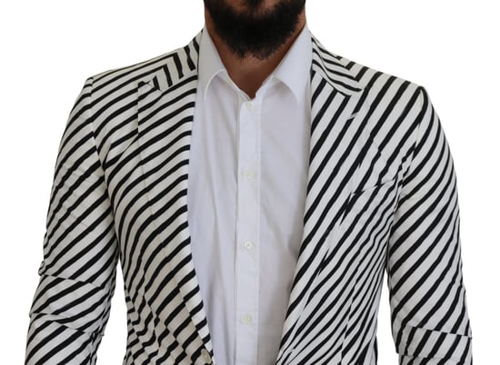 Gestreepte Blazer Met Notch Lapel - Image 4