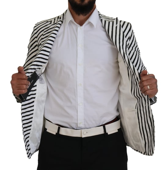 Gestreepte Blazer Met Notch Lapel - Image 5