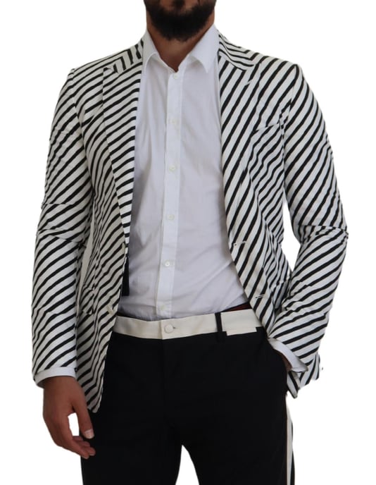 Gestreepte Blazer Met Notch Lapel - Image 6