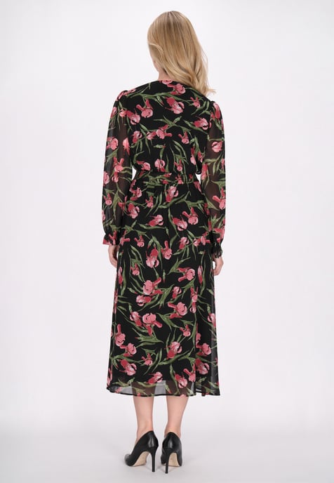 usha Jurk Dames Zwart Veelkleurig - Image 4