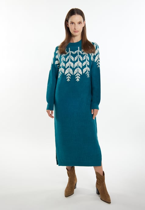 usha Maxi-gebreide jurk Dames Petrol veelkleurig - Image 2