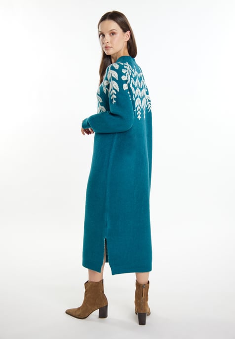 usha Maxi-gebreide jurk Dames Petrol veelkleurig - Image 3